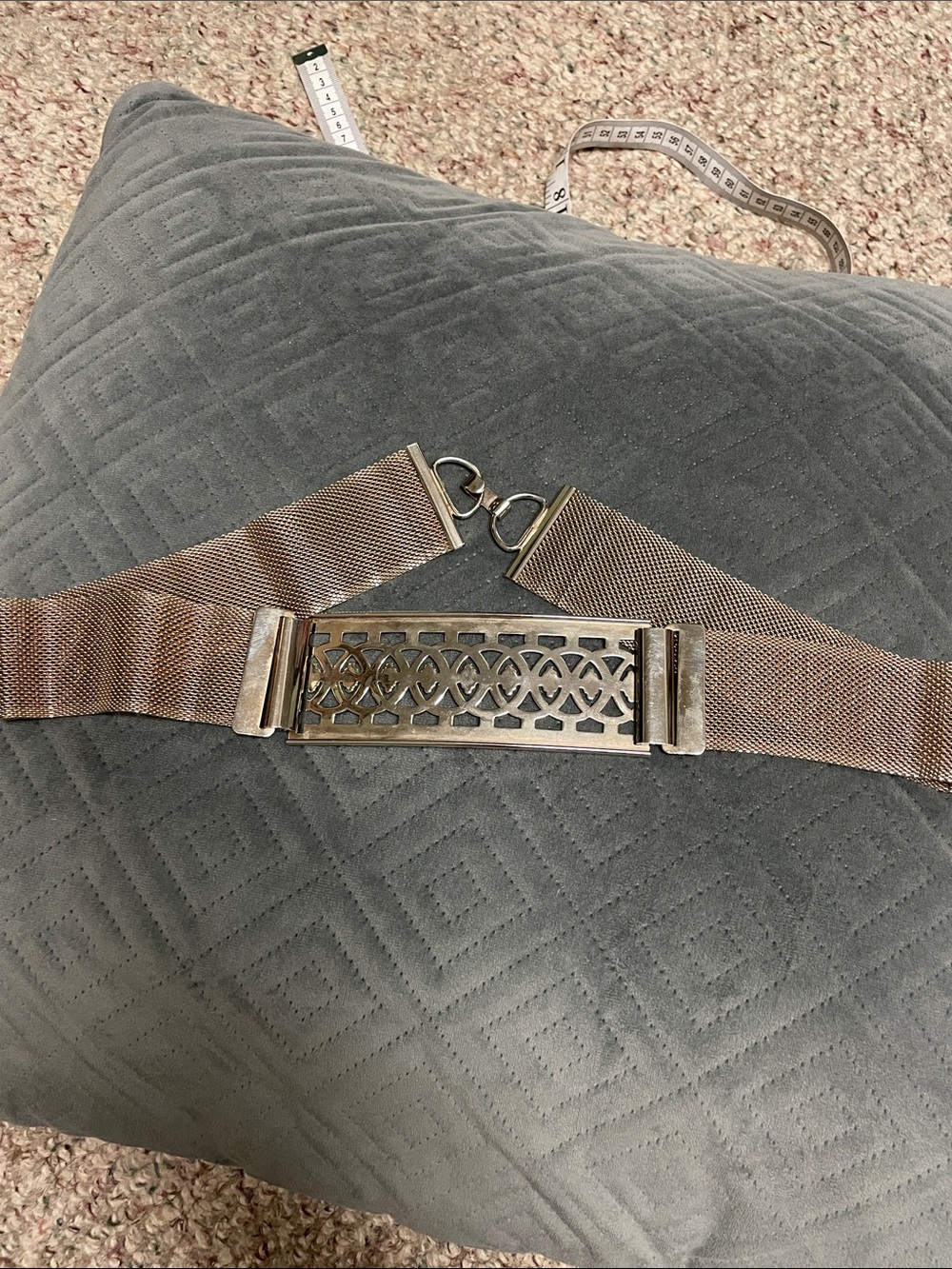 Vintage metal Mesh Belt with Decorative Metal Plate center -